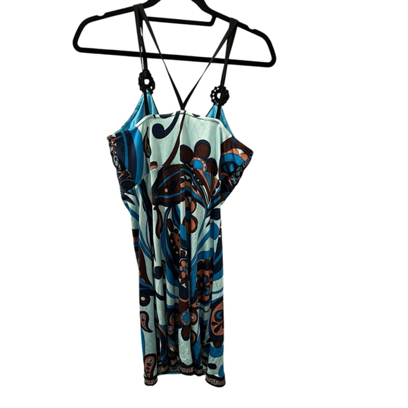 Hale Bob Y2K Vintage Colorful Spaghetti Strap Dress Size Medium Crochet Floral - Picture 6 of 7